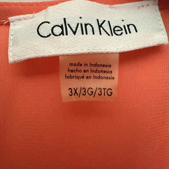 Calvin Klein Front Pocket Tank Keyhole Back Size 3X Career Wear Salmon - Picture 3 of 5